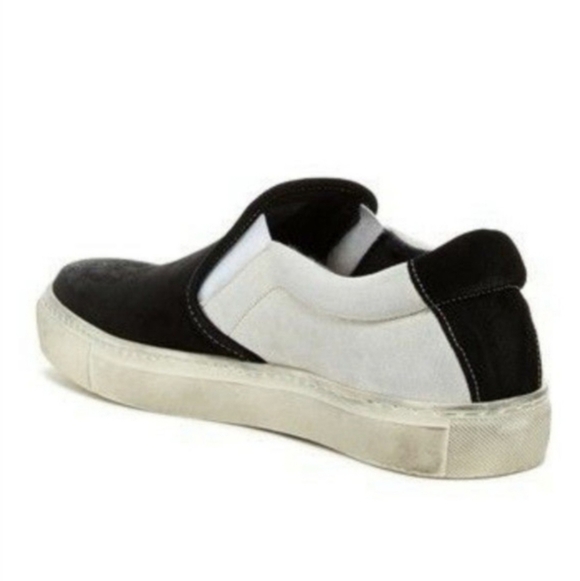 Rogue Riave Slip On Leather Sneakers Shoes Black White MADE IN PORTUGAL RRP $350 - Picture 2 of 11